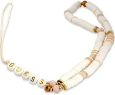 Guess pakabukas GUSTPEARW telefono dirželis baltos spalvos Heishi Beads
