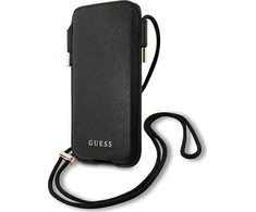 Dėklas GUESS HANDBAG GUHCP12MSAPSBK 6.1 "Juodas/Juodas SAFFIANO
