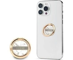 Telefono laikiklis Ring stovas GUESS Marble GURSHCHMAG baltos spalvos