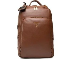 Guess, Scala, Synthetic Leather, Textile Backpack, Brown, For Men, 27.5 x 42.5 x 13 cm