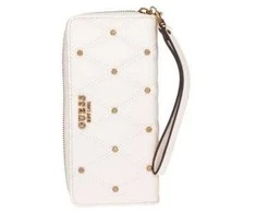 Guess, Guess, Textile Wallet, SLG Large Zip, SWQS8553460, Ivory, For Women