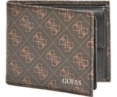 Guess, Vezzola, Textile Wallet, Billfold, w/sf w/cp, Brown Logo, For Men