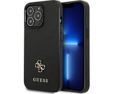 Apple iPhone 13 Pro Guess dėklas Saffiano 4G Small Metal Logo (GUHCP13LPS4MK) juodos spalvos
