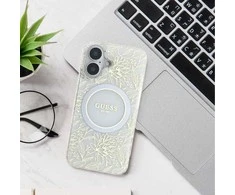 Guess GUHMP16XHCPOFPA Apple iPhone 16 Pro Max 6.9″ žalias kietas dėklas IML Flowers Allover Electro Wit