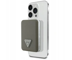 Guess Indukcinė išorinė baterija AE5B4 Grūdinto trikampio formos 5000mAh 15W USB-C MagSafe ruda