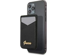 Dėklas GUESS WALLET CASE FOR MAGSAFE 4G GRAY CARDS Juodas