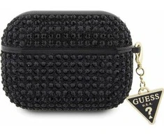 Apple AirPods Pro Guess Hardcase Rhinestone Triangle (GUAPHDGTPK) ausinių dėklas juodos spalvos