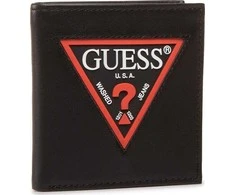 Set Guess: Guess, Leather Keyring, Juodas + Daelon, Leather Wallet, Small Billfold, Raudona/Juodas, For Men