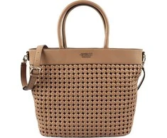 Guess, Sicilia, Synthetic Leather, Textile Handbag, Lined Compartment, Cognac, HWWG8490230, 30 x 30 x 12 cm