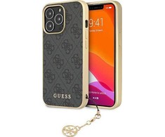 Guess GUHCP13XGF4GGR iPhone 13 Pro Max 6.7 quot; pilkas / pilkas kietas dėklas 4G Charms kolekcija