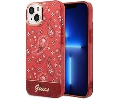 Apple iPhone 14 Plus Guess dėklas Bandana Paisley raudonos spalvos