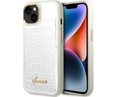Apple Guess dėklas iPhone 14 6,1 GUHCP14SHGCRHS sidabrinis kietasis dėklas Croco Collection