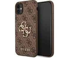 Guess Apple iPhone 11 / XR from the 4G Big Metal Logo series – dėklas telefonui rudos spalvos