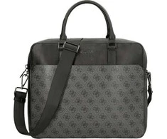 Guess, Vezzola, Polyurethane, Textile Briefcase, Computer, Juodas, 35 x 29 x 9 cm, For Men
