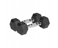 Hantle Guma dengti ketaus hanteliai HEX 2x2,5kg REBEL ACTIVE