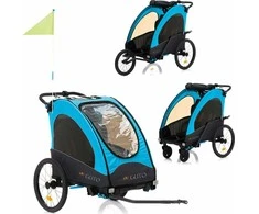 Guto Guto Priekaba, vežimėlis, bėgiojimas 3in1 Aliuminis Deluxe Buggy PRO Juodas-Mėlyna, EAN 5909876513148