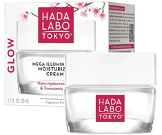 Hada Labo Tokyo Glow hialurono rūgšties skaistinamasis ir drėkinamasis dieninis ir naktinis kreminis veidas, 50 ml