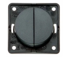 Hager Polo 936552505 Integro Flow/Pure 2 kontaktų žvakidės jungiklis serijinis antracito matinis 936552505