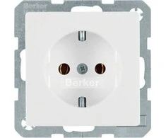 Berker Hager Polo 47436089 Viengubas lizdas SCHUKO sniego baltumo aksomas Q.1 47436089