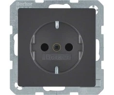 Hager Polo 47436086 SCHUKO lizdas Berker Q.1/Q.3 antracitinis aksomas 47436086