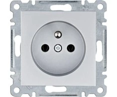 Hager Polo WL1022 Lumina Lizdas zasilające su uziemieniem 16A/250VAC Sidabrinė WL1022