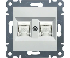 Hager Polo WL2160 Lumina Dvigubas kompiuterio lizdas RJ45 kat. 6 UTP baltas WL2160