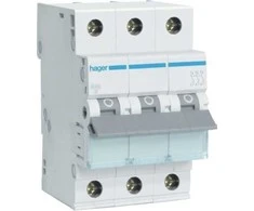 Hager miniatiūrinis grandinės pertraukiklis 3P B 50A 6kA AC MBN350E