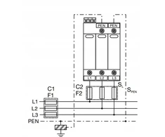 Hager SPA930 SRAUTŲ RIBA T1T2 MOV 3P LIMP=37.5KA