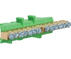 Hager Jungiamoji juosta 13 skylių žalia 6 x 16mm2 7 x 10mm2 (KM13E)