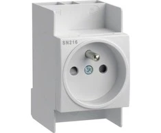 Hager Modulio lizdas 2P + Z 10A 250V, skirtas SN216 bėgiams