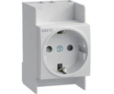 Hager Schuko 10 / 16A 250V kintamosios srovės modulinis lizdas (SN016) izoliuotajam bėgiui I