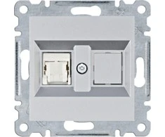 Hager Lumina Vienvietis kompiuterio lizdas RJ45 kat.5e UTP sidabrinis WL2112