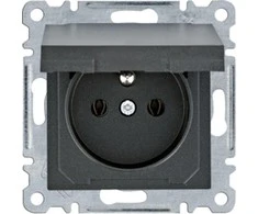 Hager Polo Hager Maitinimo lizdas su įžeminimu ir 16 A / 250 VAC juodu WL1123