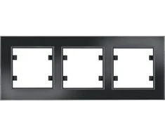 Hager Lumina aistra rėmelis 3 kartus horizontalus stiklas juodas (WL9231)