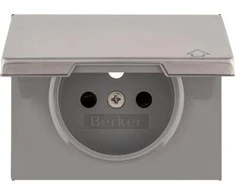 Berker Hager Kištukinis lizdas iš priekinės plokštės, kurio sudėtyje yra (yra) nerūdijančio plieno (965777104)