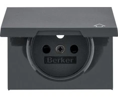 Berker Hager Priekinė plokštė lizdo iš / iš ir lakuoto matinio antracito dangtis (3965777106)