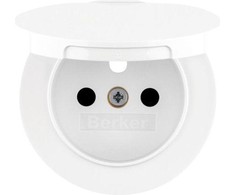 Berker Hager R.1 / R.3 Kištukinis lizdas su baltu dangteliu (3965832089)