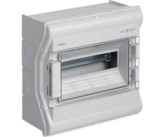 „Hager Polo VE112PN“ modulinis paskirstymo skydas 1x12 paviršinio montavimo, atsparus UV spinduliams, IP65, „Vector VE112PN“