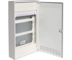 Hager Polo Hager Modulinė skirstomoji plokštė Volta 3 x 12 ant paviršiaus montuojama Patch Panel 3 lizdai 230V (VA36NWP)