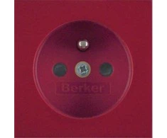 Berker Hager S.1 / B.3 / B.7 Kištukinio lizdo su raudonomis angų plokštėmis (3965768962)