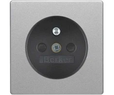 Hager Polo 3965766074 Lizdo su įžeminimu priekinė plokštelė, aliuminio, lakuota aksominiu laku, 1/3 klausimas 3965766074