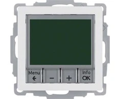 Hager Q.1 Temperatūros reguliatorius su laikmačiu ir centriniu elementu, baltas aksomas 20446089