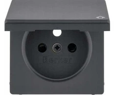 Hager Q.x priekinis dangtelis su savaime užsidaro dangteliu su kontaktiniais dangteliais, antracitinis aksomas, lakuotas 3965436086