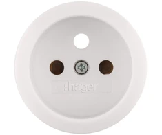 Hager Serie 1930 stiklas priekinė plokštė su kontaktų uždangomis kištukiniam lizdui su įžeminimu balta WTS7500PW