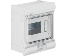 Hager Polo VE106SN Modulinis skirstomasis skydas 1x6, montuojamas ant paviršiaus, atsparus UV spinduliams IP65 Vector VE106SN