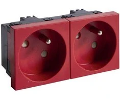 Hager tehalit.GB-EG Lizdas su/be 33 laipsnių dvigubas 45x45mm raudonas EER2333020