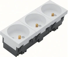 Hager tehalit.GB-EG Kištukinis lizdas su/u 33st. trigubas 45x45mm baltas EER3339010