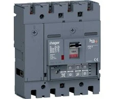 Hager Automatinis jungiklis 4P 100A 70kA h3+ P250 LSI HET101JR