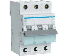Hager Polo MBS340 automatinis jungiklis Icn=6000A 3P B 40A Greitoji jungtis MBS340