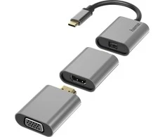 Pritaikykite. Hama USB-C kištukas -> Mini-DP -> HDMI -> VGA